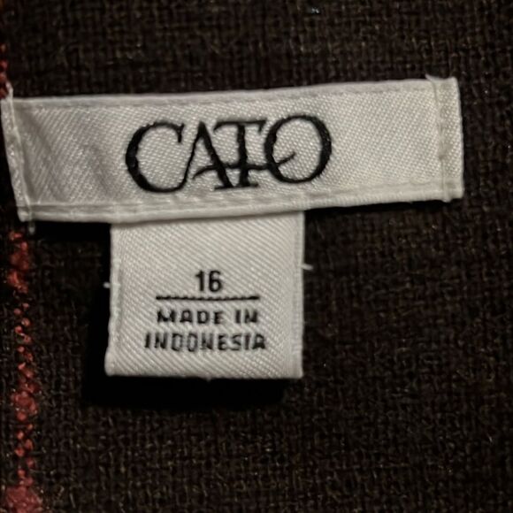 Cato Brown and salmon plaid skirt 16 - Picture 9 of 9